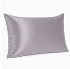 LA Marey Signature 100% Mulberry Silk Pillow Case with Button (Size 75x50 cm) - Silver._8419166