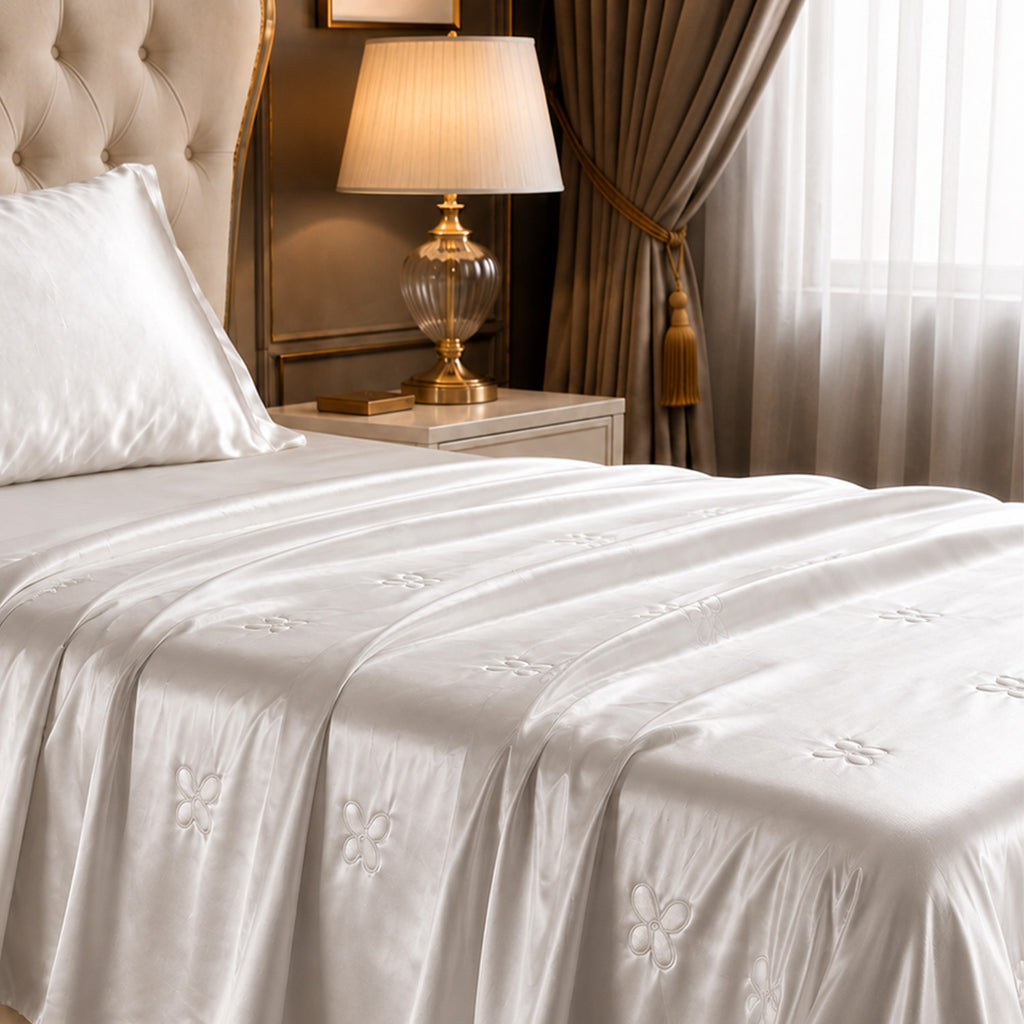 La Marey Signature 100% Mulberry Silk Quilt (135 x 200 cm, Single 400Gms) - Ivory_8419167_1