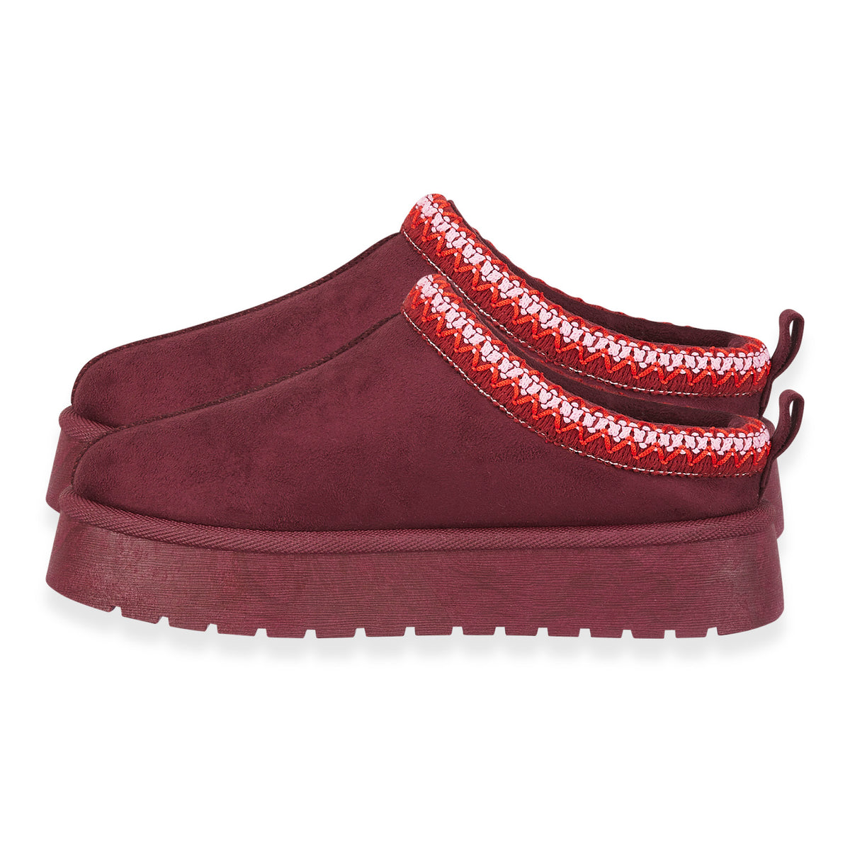 Pandora Platform Embroidered Trim Mule Slippers (Size 5) - Plum V32520483 1