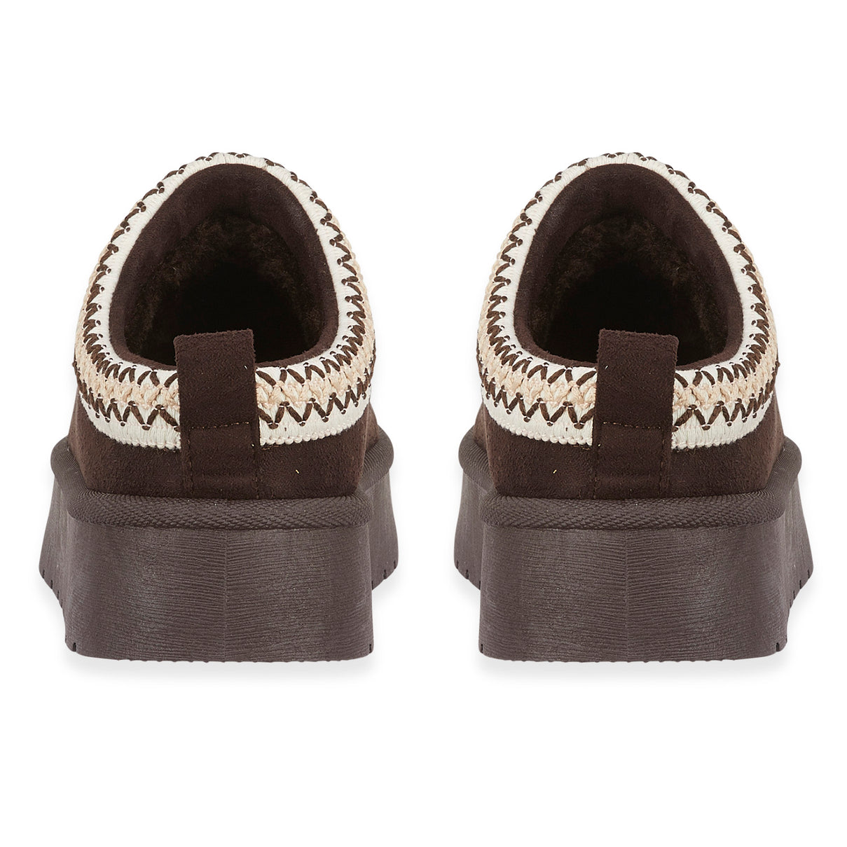 Pandora Platform Embroidered Trim Mule Slippers (Size 7) - Chocolate V32521105 2