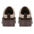 Pandora Platform Embroidered Trim Mule Slippers (Size 7) - Chocolate_8419331_2
