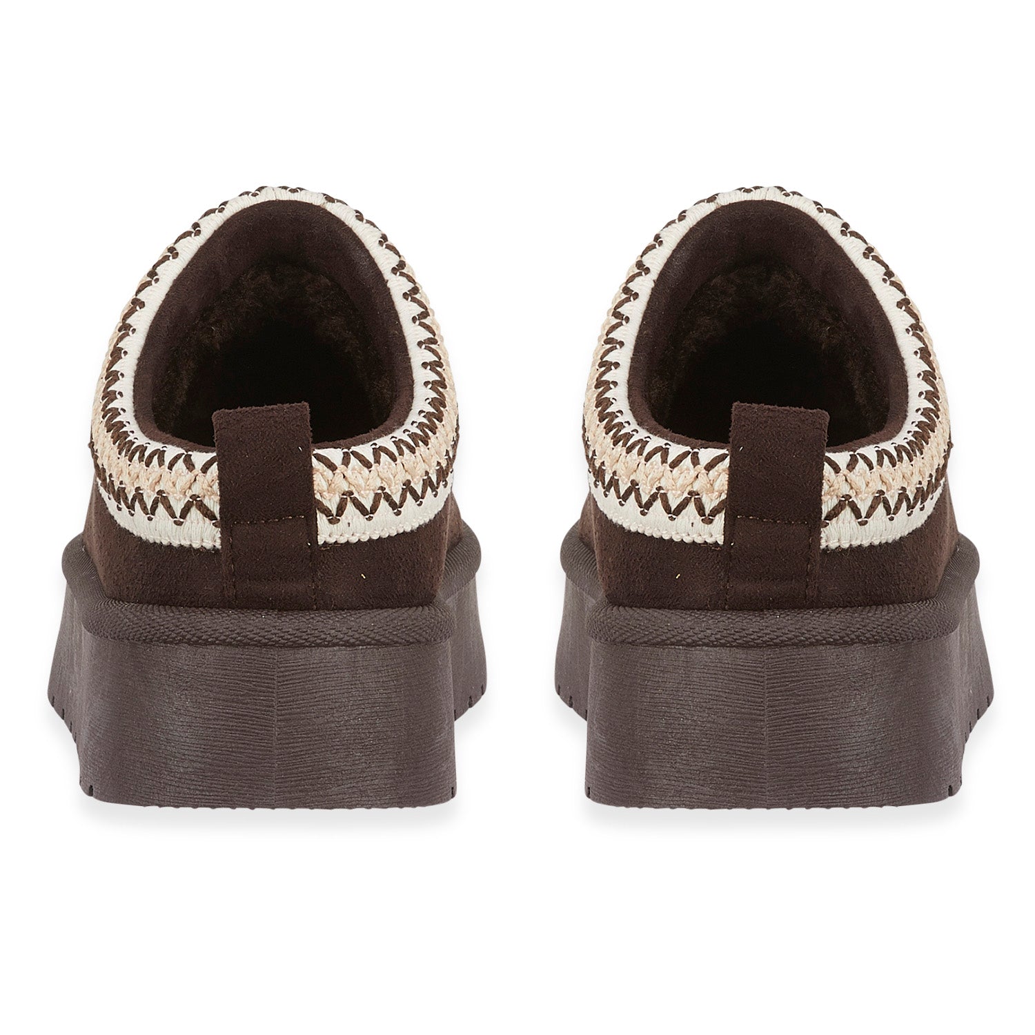 Pandora Platform Embroidered Trim Mule Slippers (Size 7) - Chocolate V32521105 2