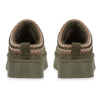 Pandora Platform Embroidered Trim Mule Slippers (Size 5) - Olive_8419334_2