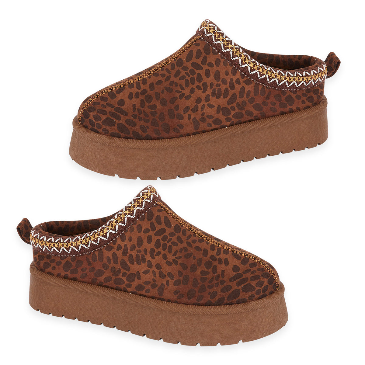 Pandora Platform Embroidered Trim Mule Slippers (Size 6) - Leopard V32521630 0
