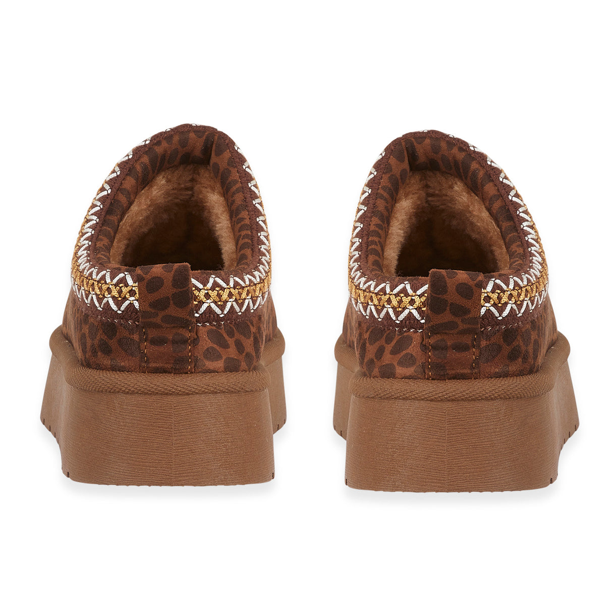 Pandora Platform Embroidered Trim Mule Slippers (Size 6) - Leopard V32521630 1