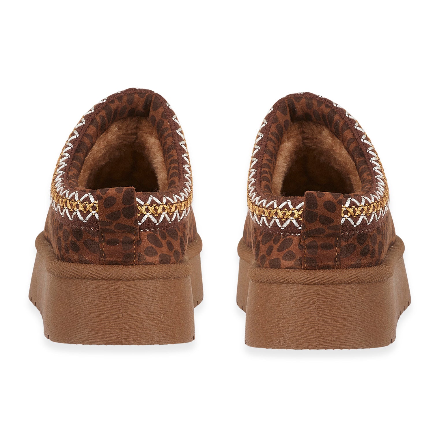 Pandora Platform Embroidered Trim Mule Slippers (Size 7) - Leopard V32518060 1