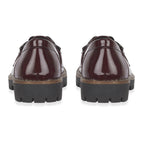 Adeline Chain Detail Chunky Cleated Sole Slip-On Trendy Loafers (Size 5) - Burgundy Crinkle_8419369_2