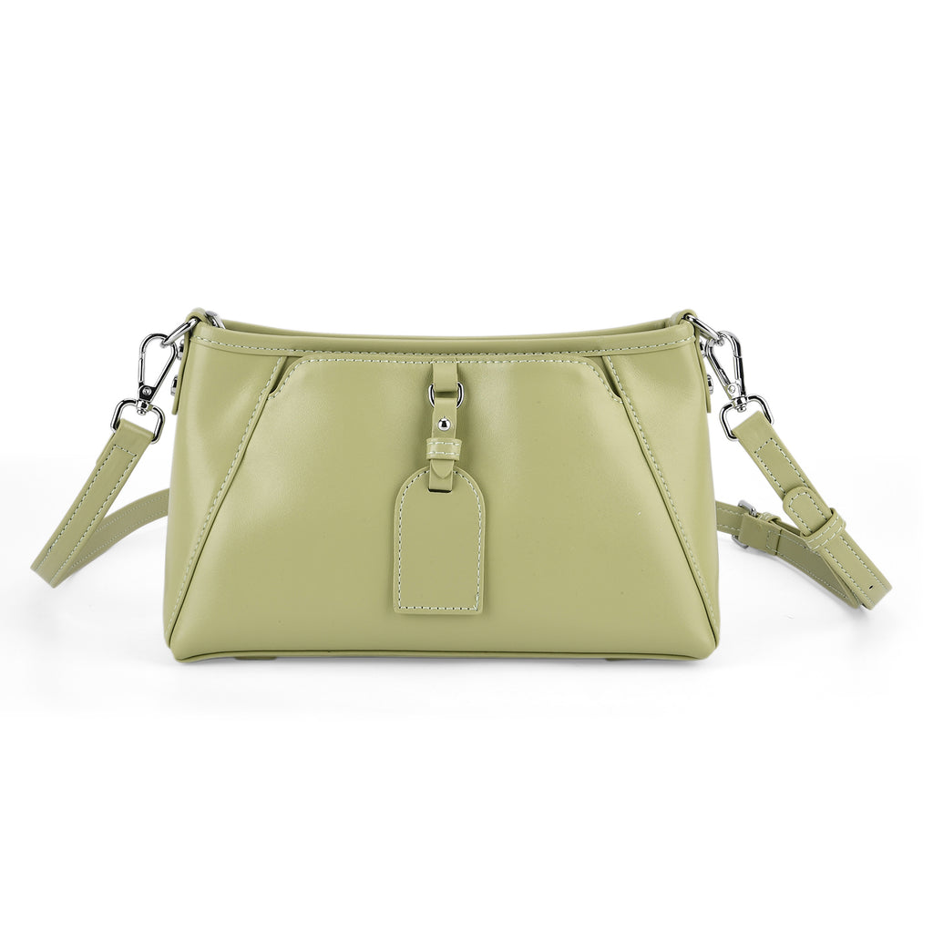 Limited Edition Designer Inspired - Premium Leather Shoulder Bag with Dual Interchangeable Straps - Light Green_8419390