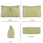 Limited Edition Designer Inspired - Premium Leather Shoulder Bag with Dual Interchangeable Straps - Light Green_8419390_4