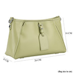 Limited Edition Designer Inspired - Premium Leather Shoulder Bag with Dual Interchangeable Straps - Light Green_8419390_8