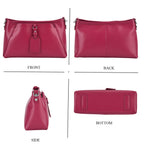 Limited Edition Designer Inspired - Premium Leather Shoulder Bag with Dual Interchangeable Straps - Fuchsia_8419391_4