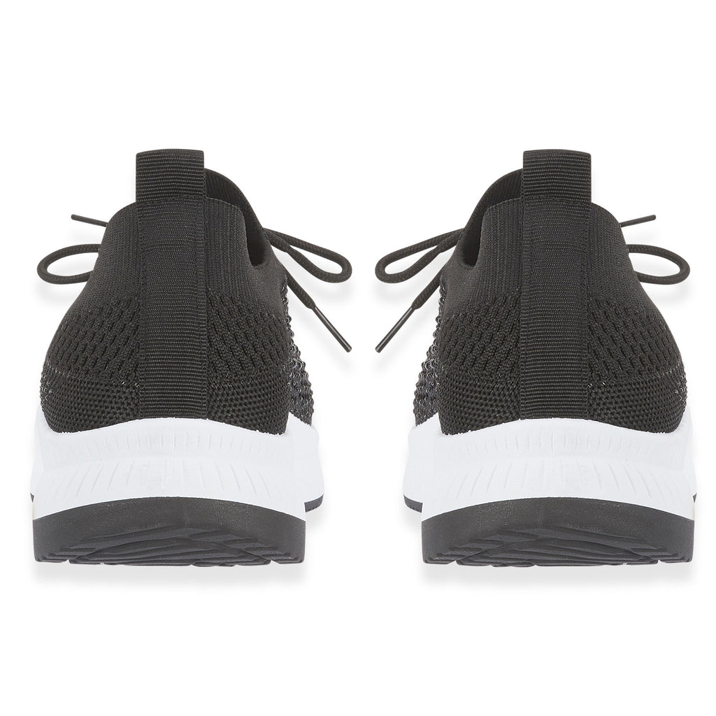 Calypso Light Weight Lace Up Trainer With Diamante Detailing (Size 4) - Black_8419518_2