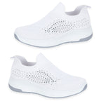 Negroni Ladies Lightweight Slip On Leisure Shoe With Decorative Diamantes (Size 8) - White_8419596