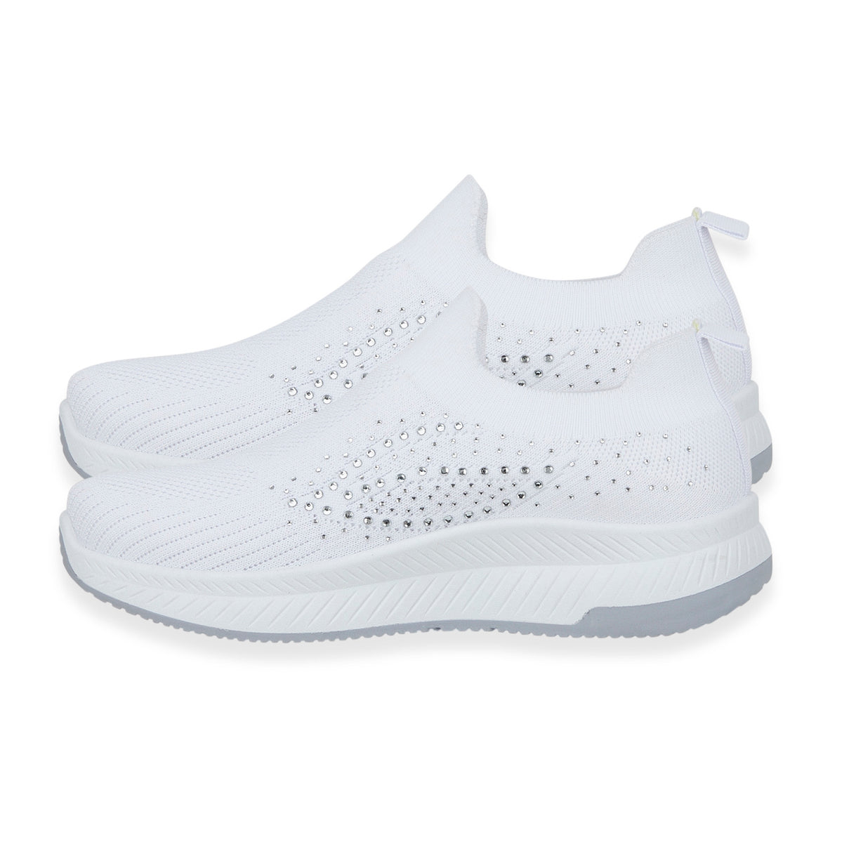Negroni Ladies Lightweight Slip On Leisure Shoe With Decorative Diamantes (Size 8) - White V32515886 1