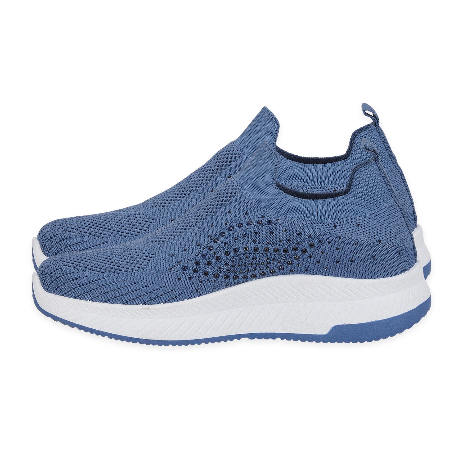 Negroni Ladies Lightweight Slip On Leisure Shoe With Decorative Diamantes (Size 6) - Denim V32521099 1