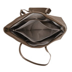 100% Premium Full Grain Leather Tote with Matching Card Bag - Beige_8419636_5