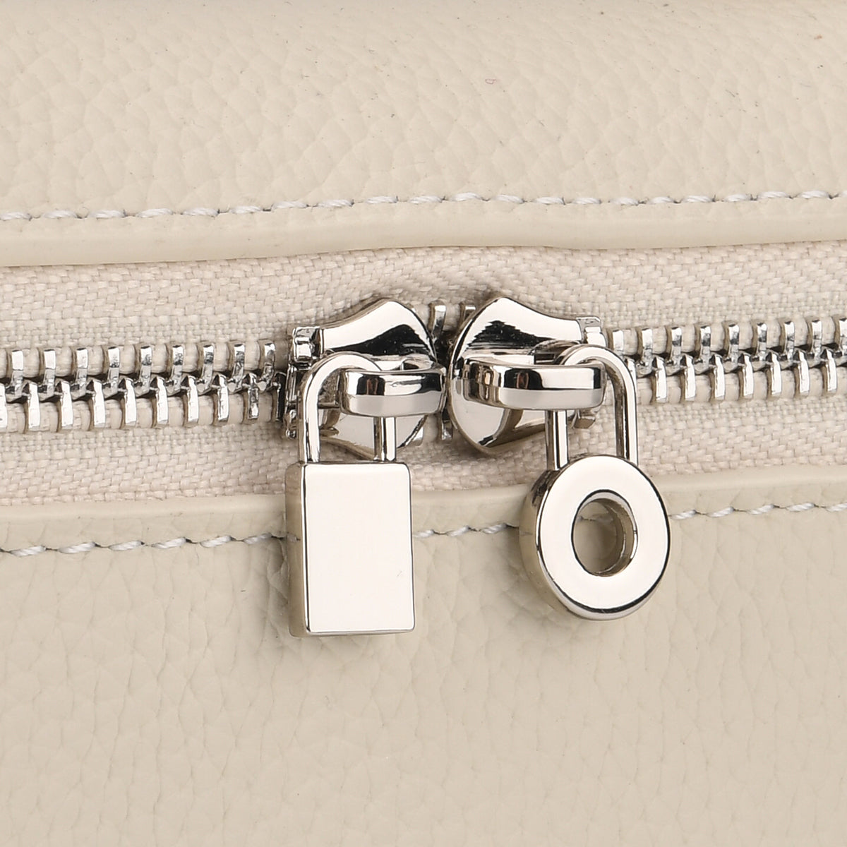 Genuine Leather Designer Minimalist Zipper Crossbody Top Handle Box Bag - Off White V32519996 7