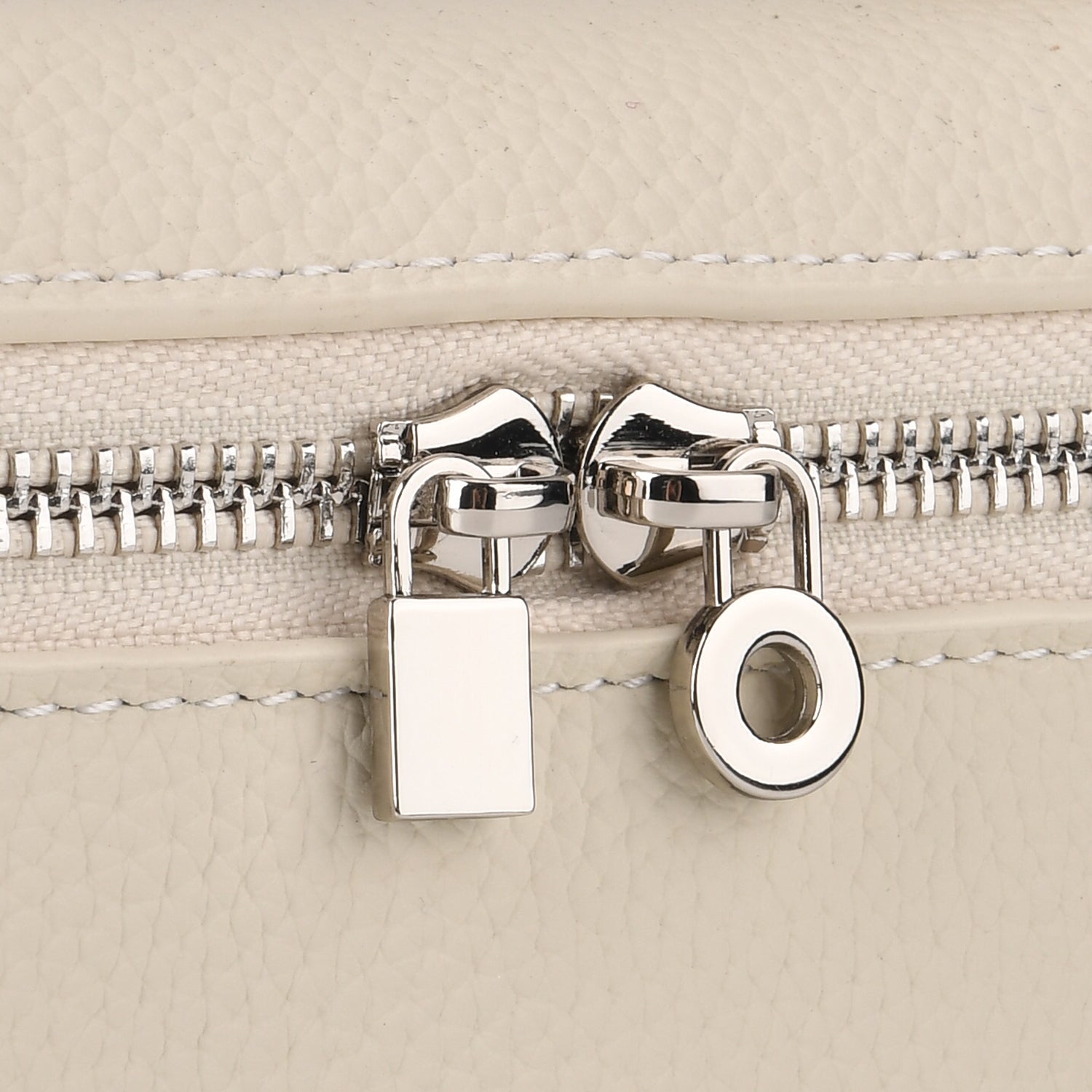 Genuine Leather Designer Minimalist Zipper Crossbody Top Handle Box Bag - Off White V32519996 7