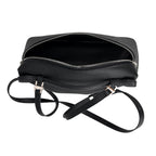 Genuine Leather Designer Minimalist Zipper Crossbody Top Handle Box Bag - Black_8419655_5