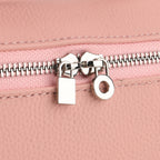 Genuine Leather Designer Minimalist Zipper Crossbody Top Handle Box Bag - Light Pink_8419658_6