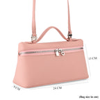 Genuine Leather Designer Minimalist Zipper Crossbody Top Handle Box Bag - Light Pink_8419658_7