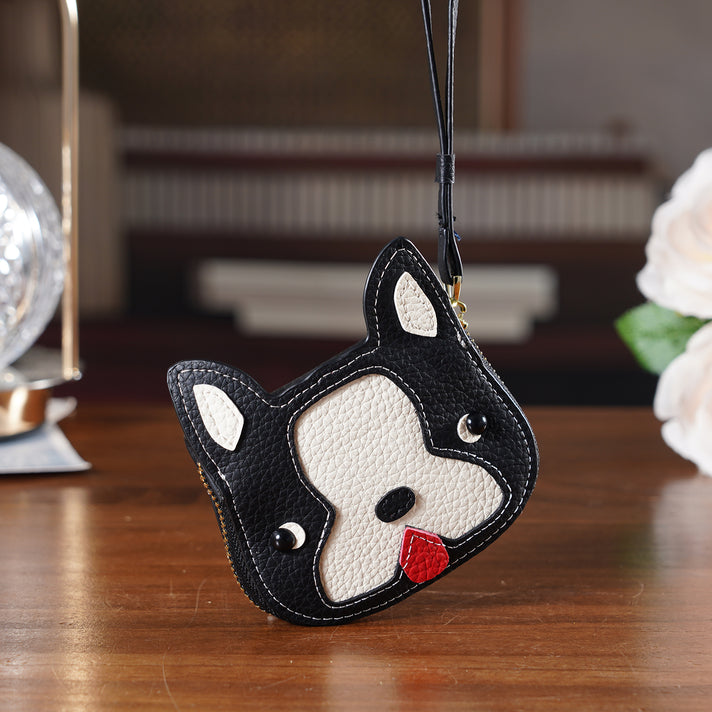 Genuine Leather RFID- Blocking Boston Terrier Wallet with Clasp - Black 8419841 2