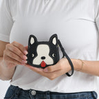 Genuine Leather RFID- Blocking Boston Terrier Wallet with Clasp - Black_8419841_3