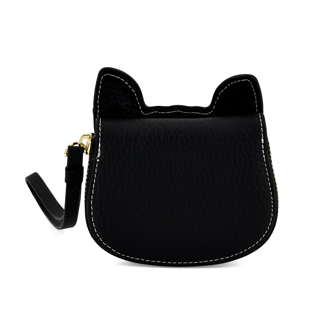 Genuine Leather RFID- Blocking Boston Terrier Wallet with Clasp - Black_8419841_4