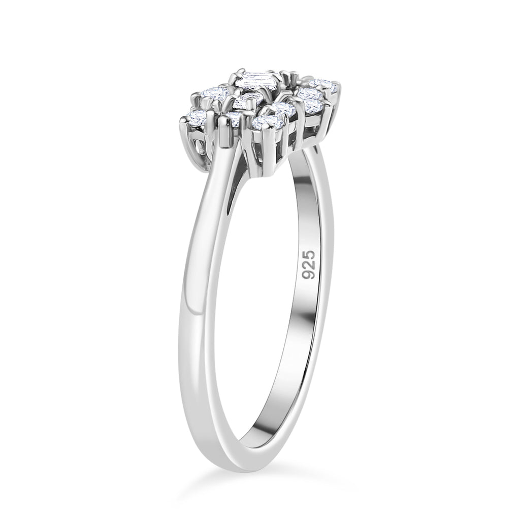 D'Joy - Moissanite Boat Ring in Platinum Overlay Sterling Silver_8419892_3