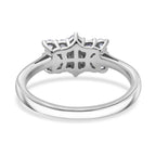 D'Joy - Moissanite Boat Ring in Platinum Overlay Sterling Silver_8419892_4
