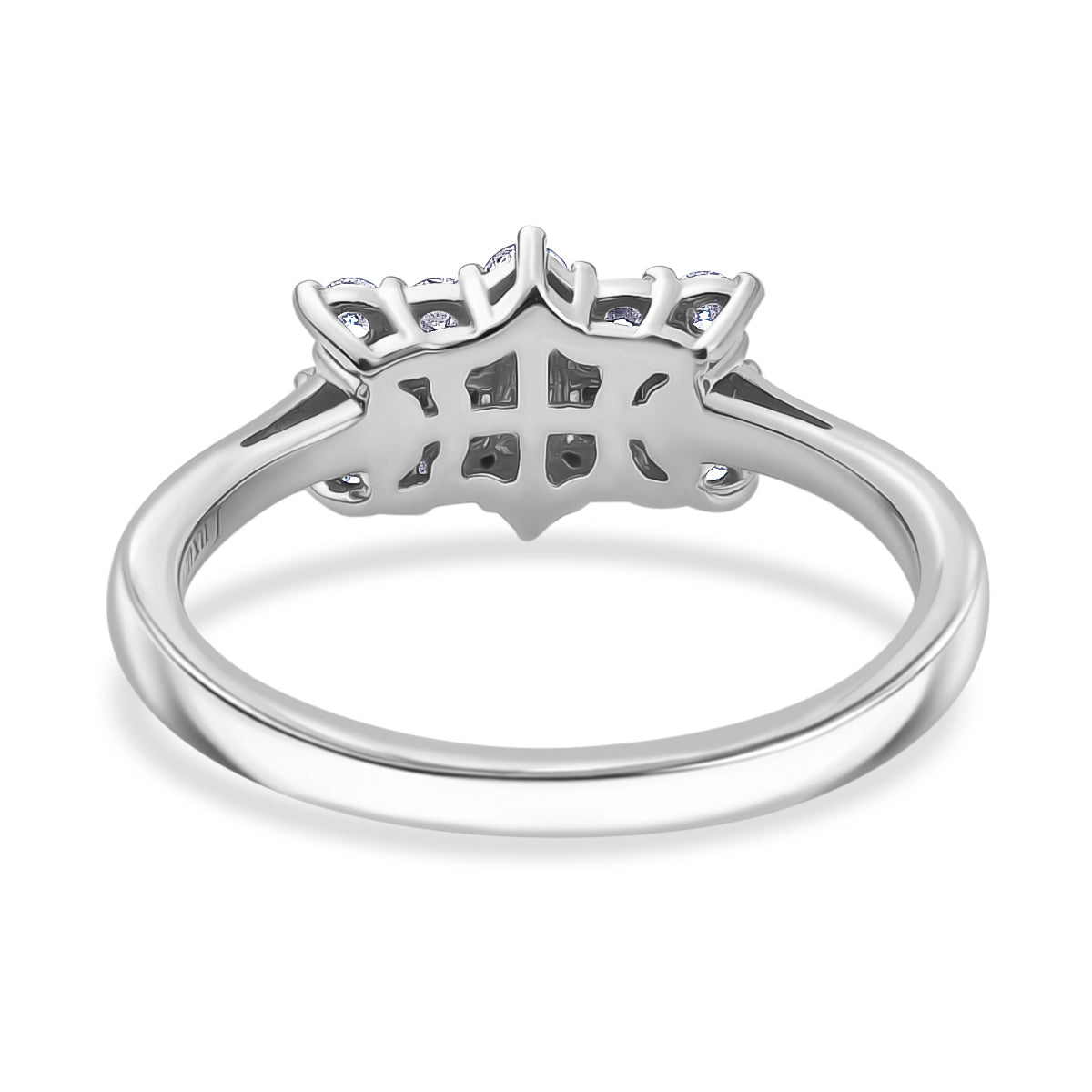 D'Joy - Moissanite Boat Ring in Platinum Overlay Sterling Silver V32528549 5