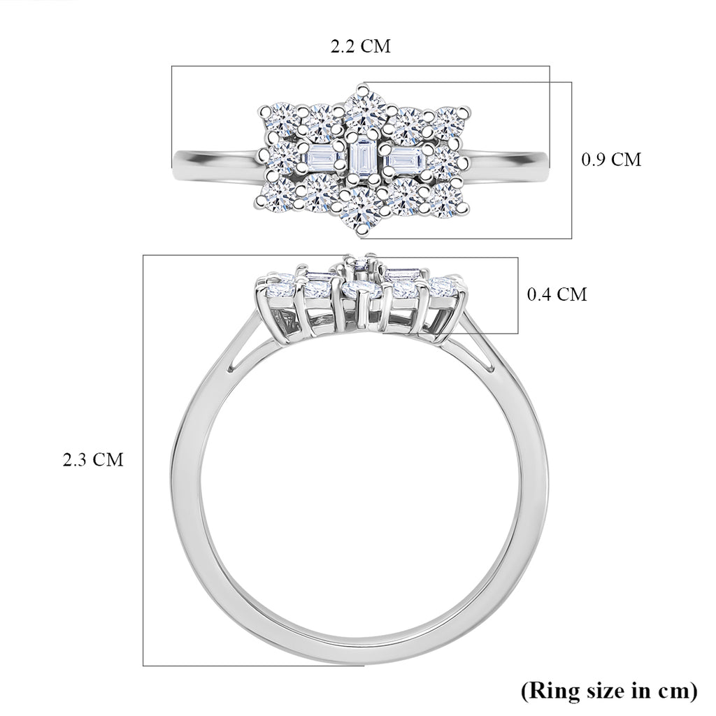 D'Joy - Moissanite Boat Ring in Platinum Overlay Sterling Silver_8419892_5