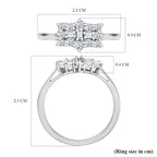 D'Joy - Moissanite Boat Ring in Platinum Overlay Sterling Silver_8419892_5