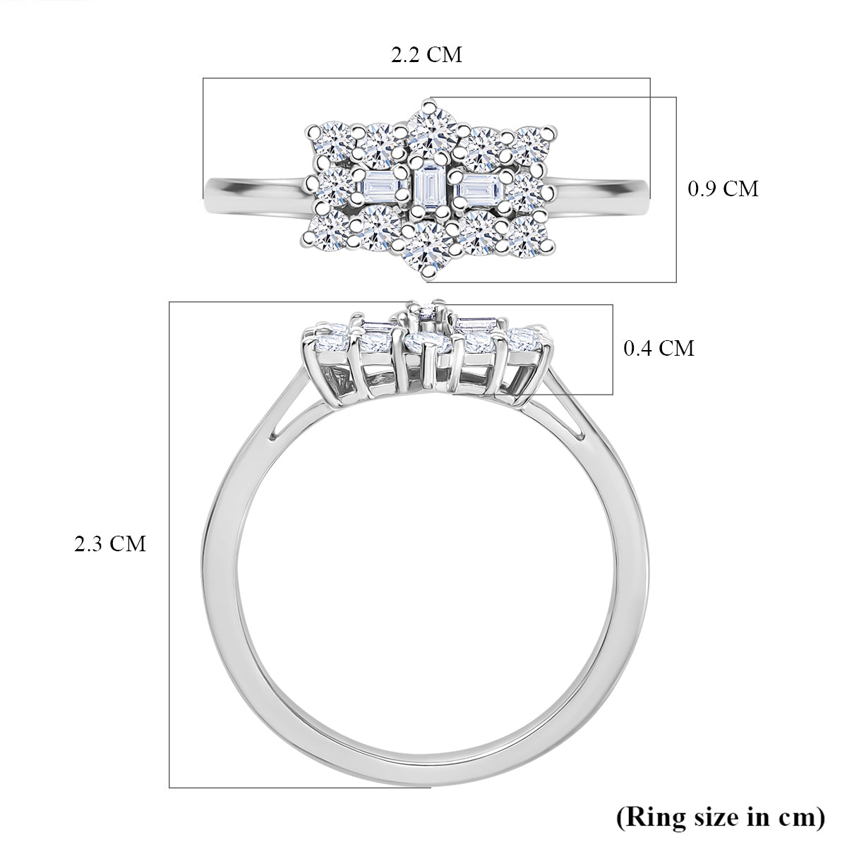 D'Joy - Moissanite Boat Ring in Platinum Overlay Sterling Silver V32528549 6