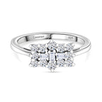 D'Joy - Moissanite Boat Ring in Platinum Overlay Sterling Silver_8419894