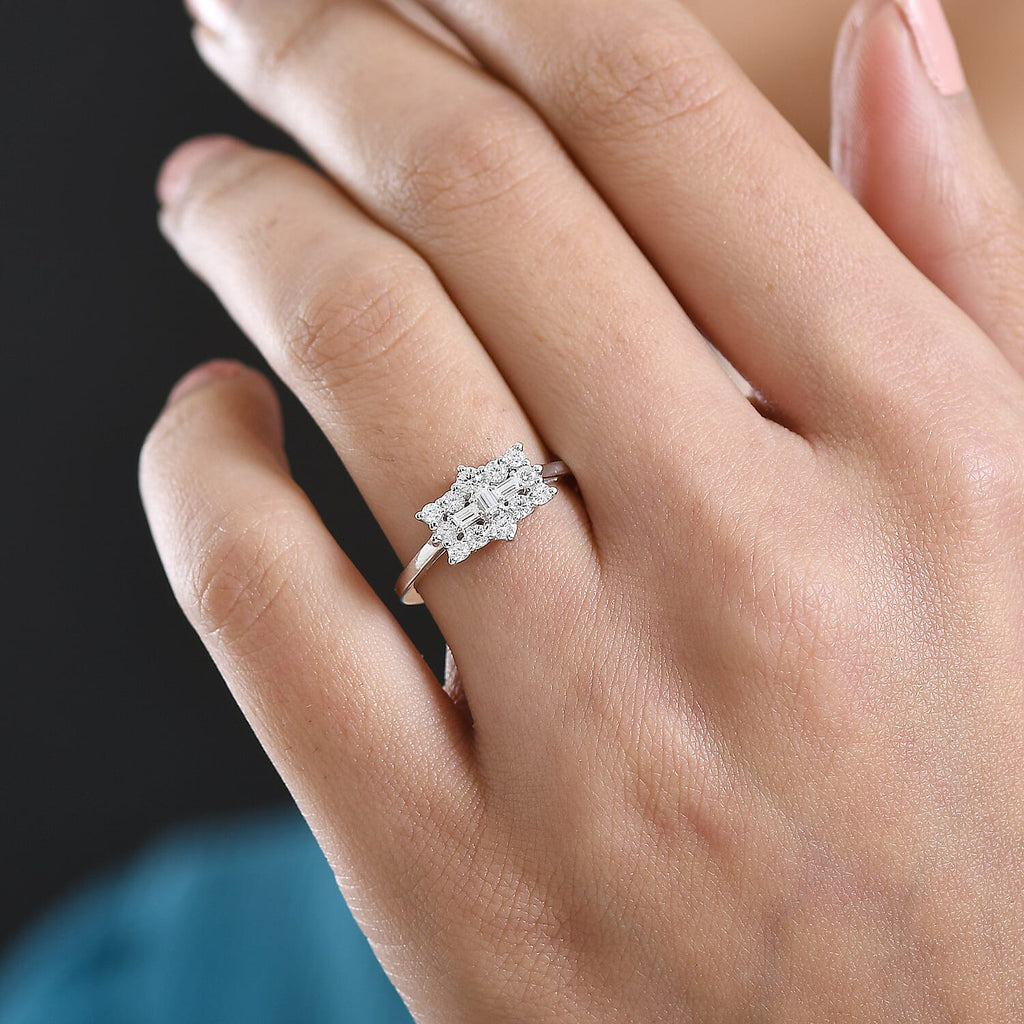 D'Joy - Moissanite Boat Ring in Platinum Overlay Sterling Silver_8419894_2