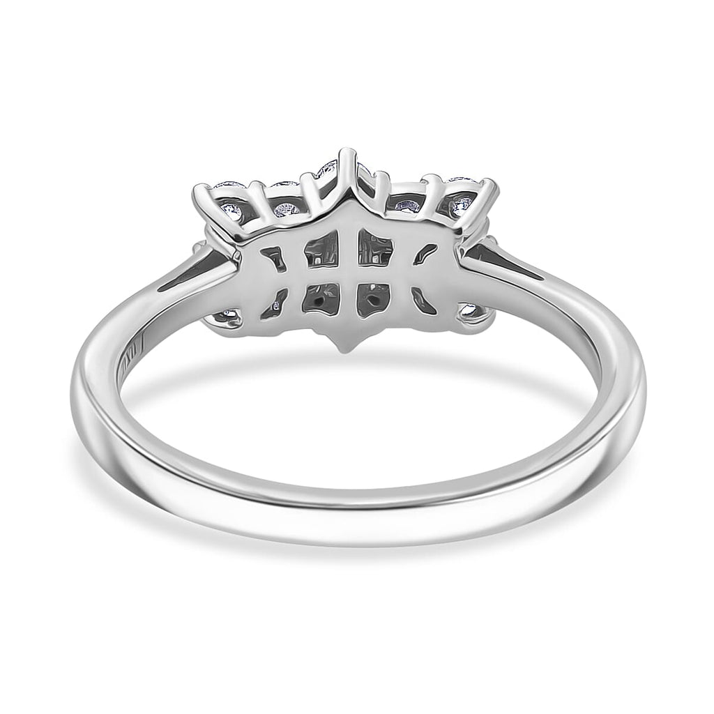 D'Joy - Moissanite Boat Ring in Platinum Overlay Sterling Silver_8419894_4