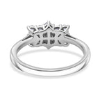 D'Joy - Moissanite Boat Ring in Platinum Overlay Sterling Silver_8419894_4