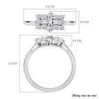D'Joy - Moissanite Boat Ring in Platinum Overlay Sterling Silver_8419894_5