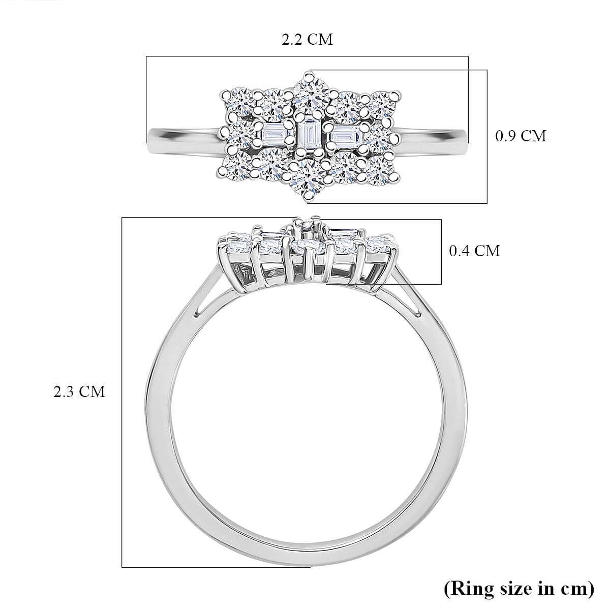 D'Joy - Moissanite Boat Ring in Platinum Overlay Sterling Silver V32537768 6