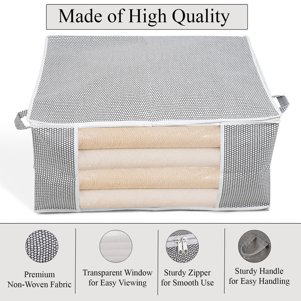 Patterned Storage Box (Size 60x30x45 cm) - Gray_8420255_2