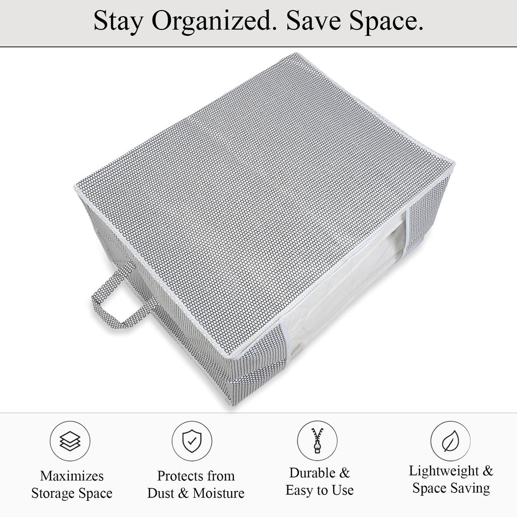 Patterned Storage Box (Size 60x30x45 cm) - Gray_8420255_3