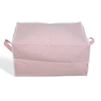 Set of 3 Non-Woven Fabric Storage Organisers with Clear Window & Handle - Pink & White_8420257_4
