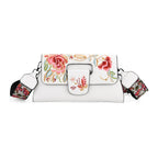 Floral Embroidered Crossbody Bag - White_8420298