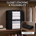 Livmore Set of 5 Non-Woven Fabric Storage Bags with Clear Window (56 x 30 x 41 cm) - Black_8420489_2
