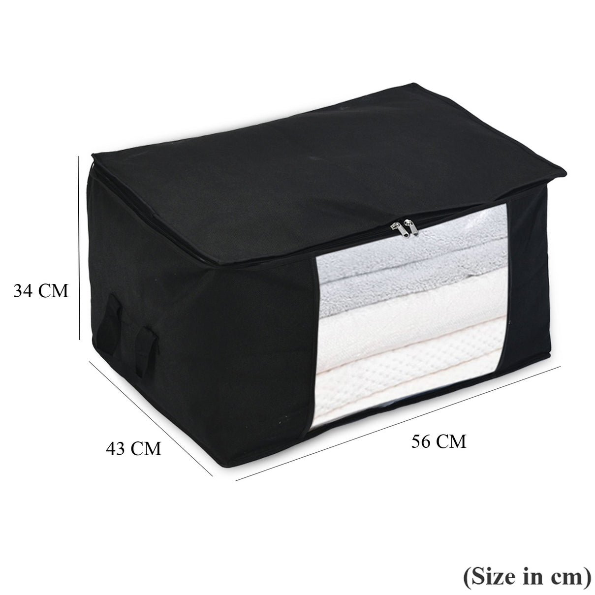 Livmore Set of 5 Non-Woven Fabric Storage Bags with Clear Window (56 x 30 x 41 cm) - Black V32514136 8