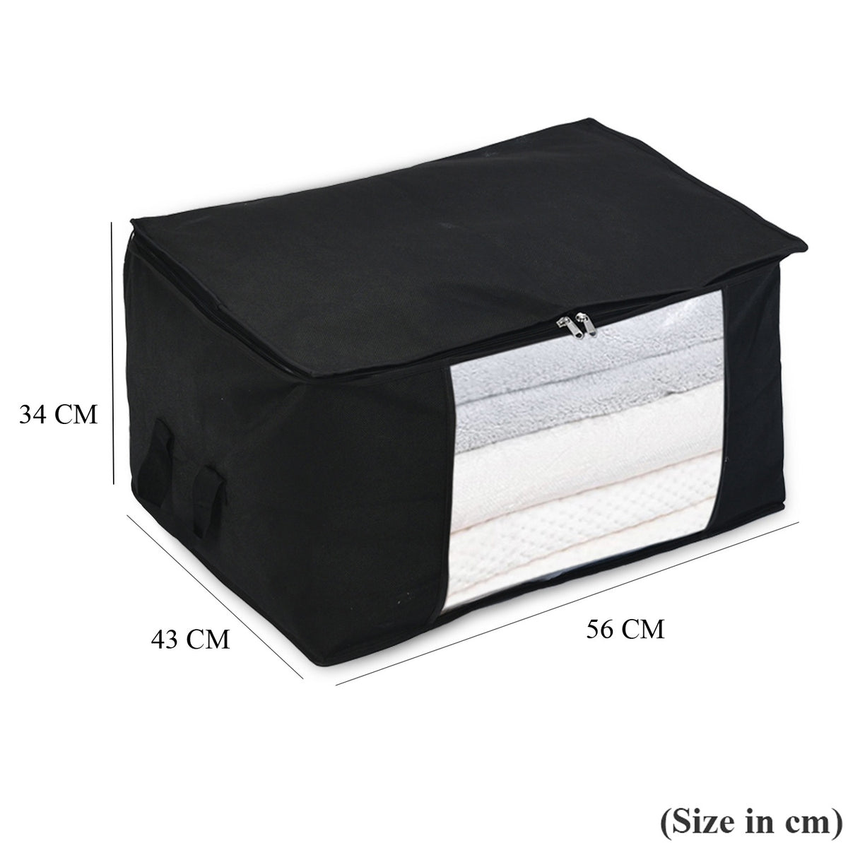 Livmore Set of 5 Non-Woven Fabric Storage Bags with Clear Window (56 x 30 x 41 cm) - Black V32514136 8