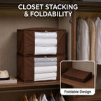 Livmore Set of 5 Non-Woven Fabric Storage Bags with Clear Window (56 x 30 x 41 cm) - Brown_8420490_2