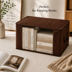 Livmore Set of 5 Non-Woven Fabric Storage Bags with Clear Window (56 x 30 x 41 cm) - Brown_8420490_4