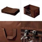 Livmore Set of 5 Non-Woven Fabric Storage Bags with Clear Window (56 x 30 x 41 cm) - Brown_8420490_6